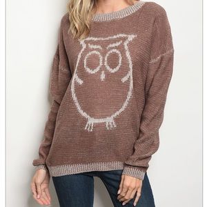 COPY - Mauve Owl Print Sweater